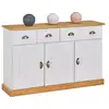 Image de Buffet salon paris l 116 cm bois massif, blanc et brun
