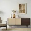 Image de Buffet simona l 175 cm en bois massif - coloris noyer