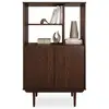 Image de Buffet haut simona h 133 cm en bois massif - coloris noyer