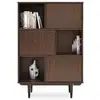 Image de Buffet haut simona h 139 cm en bois massif - coloris noyer