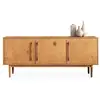 Image de Buffet tecca l 170 cm 3 portes en bois massif - coloris chêne