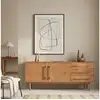 Image de Buffet tecca l 170 cm 2 portes 3 tiroirs en bois massif - coloris chêne