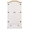 Image de Armoire CAMPO 2 portes 1 tiroir pin massif blanc/naturel 100 x 190 x 51 cm - armoire pour vêtements avec tringle style cottage