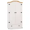 Image de Armoire campo 2 portes 1 tiroir pin massif blancnaturel 100 x 190 x 51 cm - armoire pour vêtements avec tringle, style cottage