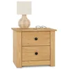 Image de Table de chevet CANCUN H 41 cm en bois massif finition laquée avec 2 tiroirs table de nuit meuble de rangement