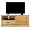 Image de Meuble TV VENETA L 106 cm en bois massif coloris naturel avec 1 porte battante et 1 tiroir
