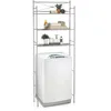 Image de Etagère de salle de bain MARSA meuble de rangement au-dessus des toilettes wc ou lave-linge avec 3 tablettes en métal laqué gris