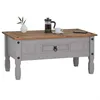 Image de Table basse RAMON table dappoint rectangulaire en pin massif gris et brun avec 1 tiroir meuble de salon style mexicain en bois