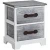Image de Table De Chevet Salerno, 2 Tiroirs, Gris Blanc