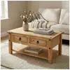 Image de Table basse en pin salsa style mexicain, avec 2 tiroirs