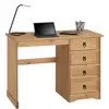 Image de Bureau en pin salsa avec 4 tiroirs, style mexicain, finition teintéecirée