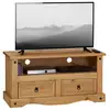 Image de Meuble tv en pin salsa style mexicain, avec 2 tiroirs