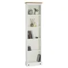 Image de Bibliothèque CAMPO étagère en bois style mexicain avec 4 tablettes en pin massif lasuré blanc et brun
