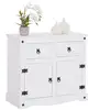 Image de Buffet salle à manger rural l 87 cm en bois massif - blanc