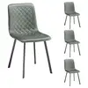 Image de Lot de 4 chaises terni, en tissu suédine vert