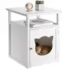Image de Table De Chevet Gato Avec Niche Pour Chat En Mdf Blanc