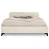 Image de Lit double RAVELLO 140x190 cm Revêtement en tissu Lit style moderne pour 2 personnes Cadre de lit avec sommier inclus Blanc crèm