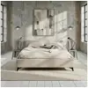 Image de Lit double leverda 140 x 190 cm, revêtement en tissu - blanc