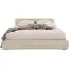 Image de Lit double belarti 140 x 190 cm rembourré, revêtement en tissu - beige