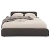Image de Lit double BELARTI 140x190 cm rembourré Revêtement en tissu Gris foncé Lit style moderne pour 2 personnes sommier inclus