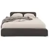 Image de Lit double belarti 140 x 190 cm rembourré, revêtement en tissu - gris foncé