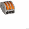 Image de Borne pour boîte de dérivation CLASSIC avec leviers 250mm² gris 03 conducteurs - WAGO - 222-413