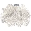 Image de Lampe de plafond - Leavy - Design fleurs - 3 ampoules E14 - Chrome et plastique