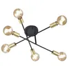 Image de Plafonnier - TRIO - Cross - 6 lampes - Noir mat - 57 cm - Design contemporain