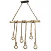 Image de Suspension led bambou sisal 6 lampes culot e27 - trio - wilma