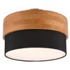 Image de Trio Seasons Plafonnier cylindrique moderne à 2 lumières 30 cm nickel mat abat-jour noir