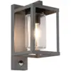 Image de Applique murale 1xe27, max. 40w, ip44, verre transparent et anthracite - détecteur - trio - lunga