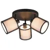 Image de Trio Burton Plafonnier semi-affleurant moderne à 3 bras multiples noir mat
