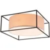 Image de Plafonnier 3xe27, abat-jour tissu beige, noir mat - trio - ross