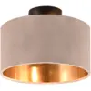 Image de Plafonnier 2xe14 beige velours, métal noir mat - trio - julieta
