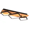 Image de Plafonnier led, 32w, 3800lm, 3000k, ip20, noir mat et bois naturel - trio - rama