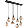 Image de Suspension 8xe14, max. 40w, verre ambre et noir mat - trio - lumina