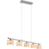 Image de Suspension 5xe14, max. 28w, tissu gris et métal chromé - trio - kaprun