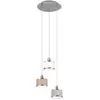 Image de Suspension 3xe14 28w gris tissu chrome, réglable, ip20 - trio kaprun