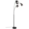 Image de Lampadaire 3xe14 max 10w, h200 cm, verre chromé, noir mat, ip20 - trio - lumina
