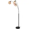 Image de Lampadaire 3 lampes culot e14 max 10w noir mat verre ambre - trio - lumina