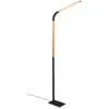 Image de Lampadaire led, 11w, 1400 lm, 3000k, dimmable 3 niveaux - bois naturel et noir - trio - norris