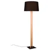 Image de Lampadaire 1xE27 max. 40W LED SMD 10W 1200lm 3000K bois et tissu noir - Trio - Rahul