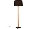 Image de Lampadaire 1xe27, max. 40w, led smd 10w, 1200lm, 3000k, bois et tissu noir - trio - rahul