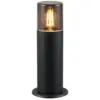 Image de Potelet extérieur 1xe27 28w noir mat, fonte d'aluminium - trio - hoosic