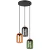 Image de Suspension verre 3 lampes multicolores cork
