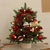 Image de Mini Sapin de Noël Artificiel Avec Guirlandes Lumineuses LED - Petit Arbre Décoratif Avec Éclairage pour Table (Rouge 60 cm)