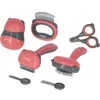 Image de Kit de toilettage 7 pièces KERBL - Rouge et noir - Pour chat