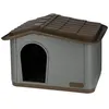 Image de KERBL Niche extérieure en plastique pour chats ou chien Taille M - 75 x 59 x 55 cm- Gris et marron -