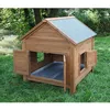 Image de Abri bois pour poules et lapins - KERBL - 105x100x108cm - Toit bitumé ouvrant - Bac zingué - Enclos adaptable