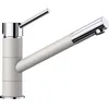 Image de Mitigeur de cuisine - BLANCO KANO - bec droit orientable 360ø - chromé et blanc - cartouche céramique